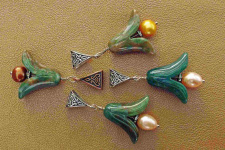 Pendentif agate indienne avec perle de culture et brillants diamant blanc